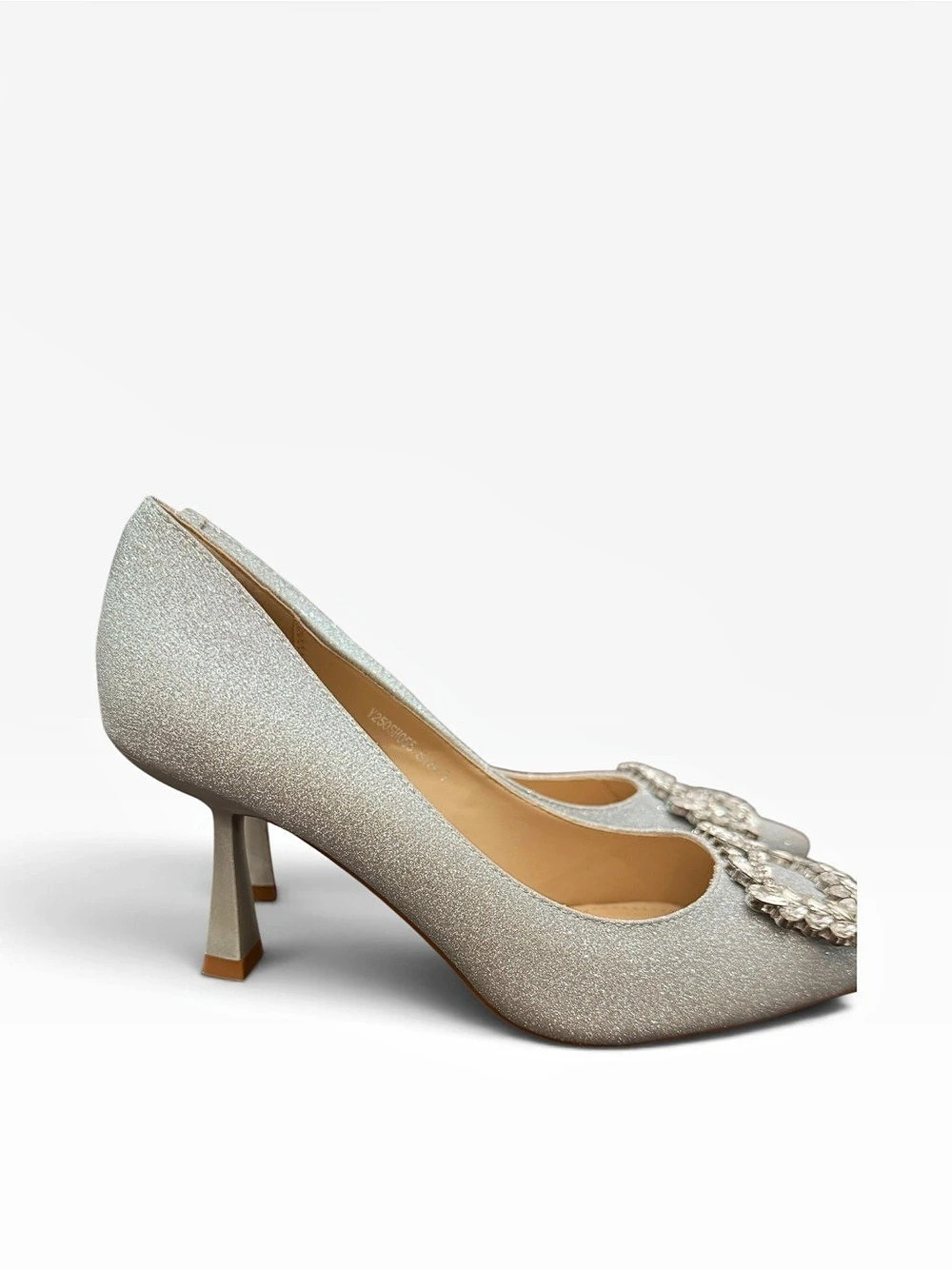 Suiara Crystal Embellished Heels Silver US 7 New - Picture 5 of 8